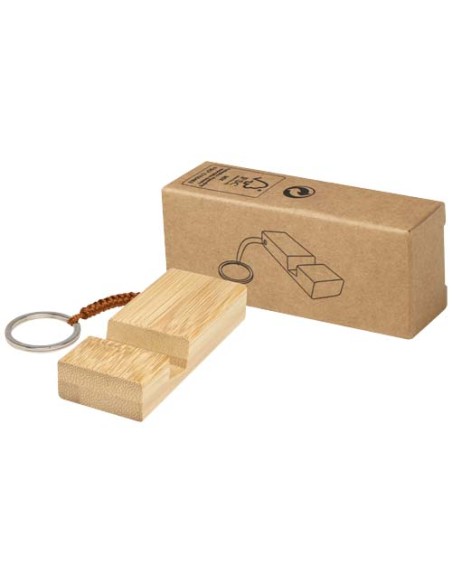 Supporto per telefono in bambù con portachiavi Bosona