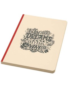 Blocco note formato A5 con copertina morbida in PET riciclato e carta a base di canna da zucchero Liliana