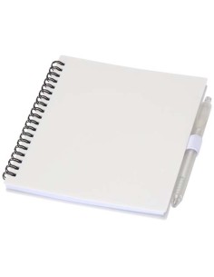 Set di blocco note con copertina morbida in plastica riciclata e penna a sfera (inchiostro blu) Niove