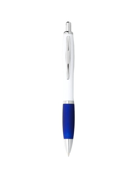 Penna a sfera con fusto bianco e impugnatura colorata Nash (inchiostro blu)