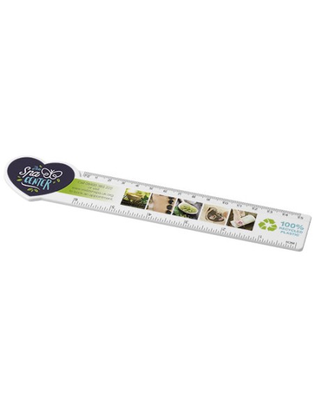 Righello da 15 cm in plastica riciclata a forma di cuore Tait