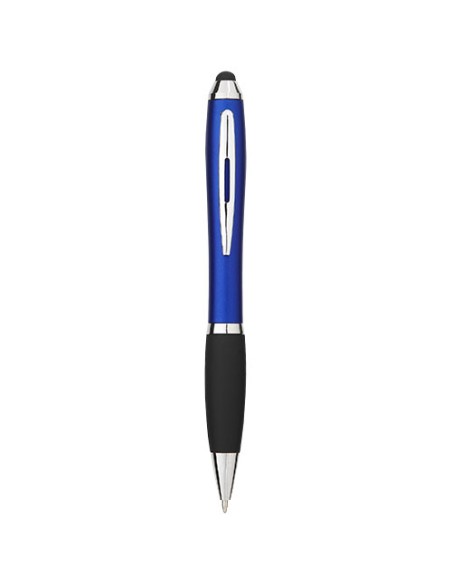 Penna a sfera colorata con stylus e impugnatura nera Nash (inchiostro blu)