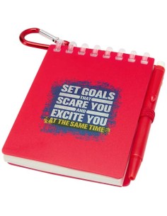 Set blocco note con copertina morbida in materiale riciclato e penna a sfera (inchiostro blu) per attività all'aperto Lig Mini