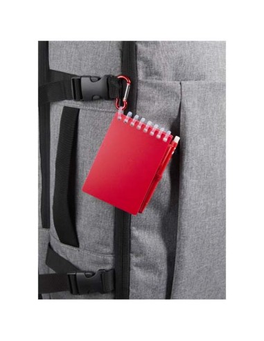 Set blocco note con copertina morbida in materiale riciclato e penna a sfera (inchiostro blu) per attività all'aperto Lig Mini