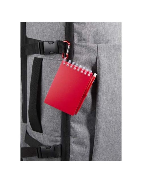 Set blocco note con copertina morbida in materiale riciclato e penna a sfera (inchiostro blu) per attività all'aperto Lig Mini