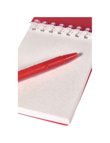 Set blocco note con copertina morbida in materiale riciclato e penna a sfera (inchiostro blu) per attività all'aperto Lig Min