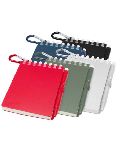 Set blocco note con copertina morbida in materiale riciclato e penna a sfera (inchiostro blu) per attività all'aperto Lig Min