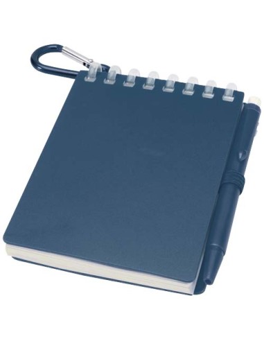 Set blocco note con copertina morbida in materiale riciclato e penna a sfera (inchiostro blu) per attività all'aperto Lig Min