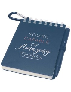 Set blocco note con copertina morbida in materiale riciclato e penna a sfera (inchiostro blu) per attività all'aperto Lig Min