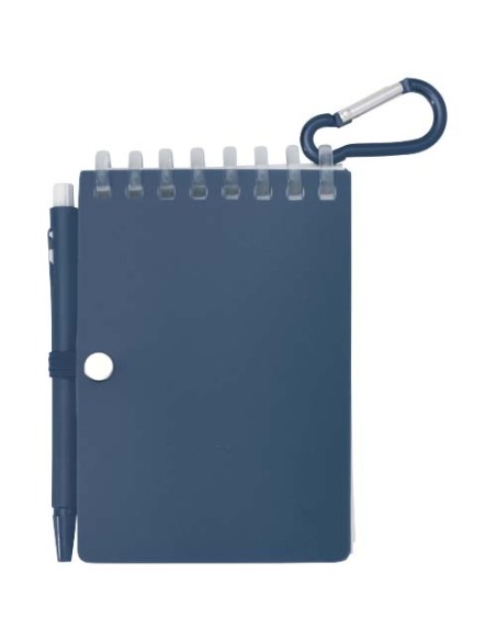 Set blocco note con copertina morbida in materiale riciclato e penna a sfera (inchiostro blu) per attività all'aperto Lig Min