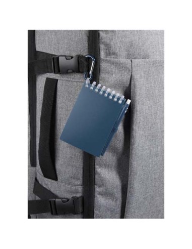 Set blocco note con copertina morbida in materiale riciclato e penna a sfera (inchiostro blu) per attività all'aperto Lig Mini