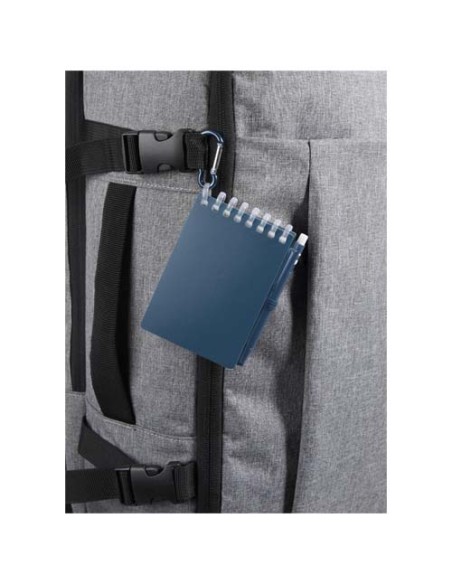 Set blocco note con copertina morbida in materiale riciclato e penna a sfera (inchiostro blu) per attività all'aperto Lig Mini