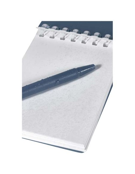 Set blocco note con copertina morbida in materiale riciclato e penna a sfera (inchiostro blu) per attività all'aperto Lig Mini