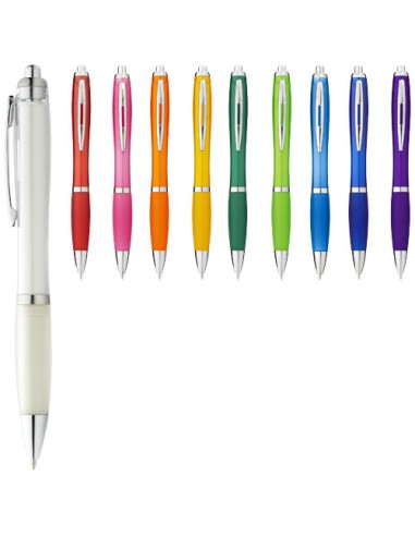 Penna a sfera con fusto e impugnatura colorati Nash (inchiostro blu)