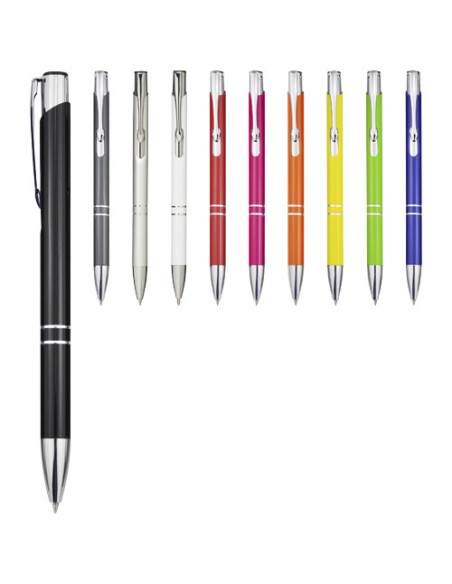 Penna a sfera a scatto Moneta in alluminio (inchiostro blu)