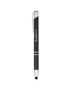Penna a sfera metallica con stylus Moneta (inchiostro blu)