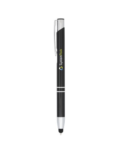 Penna a sfera metallica con stylus Moneta (inchiostro blu)