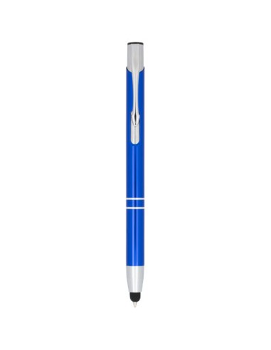 Penna a sfera metallica con stylus Moneta (inchiostro blu)