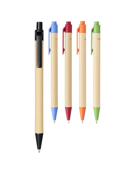 Penna a sfera Berk in cartone riciclato e plastica derivata dal mais (inchiostro nero)