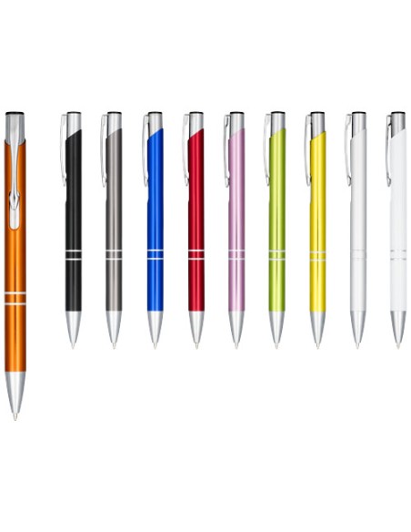 Penna a sfera a scatto Moneta in alluminio anodizzato (inchiostro nero)