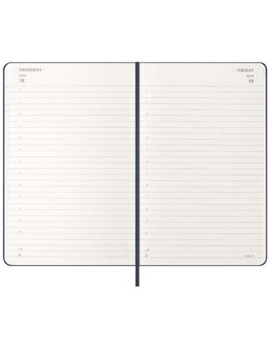 Agenda giornaliera 12 mesi con copertina rigida Moleskine
