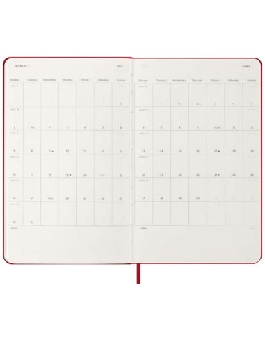 Agenda settimanale 12 mesi formato L con copertina rigida Moleskine