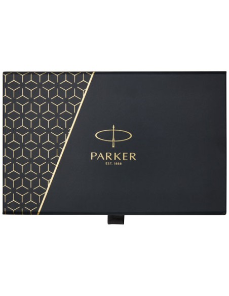 Parker set penna a sfera e penna roller acromatiche in confezione regalo IM (inchiostro nero/blu)