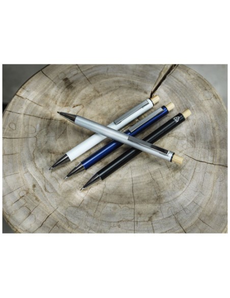 Penna a sfera in alluminio riciclato Cyrus (inchiostro blu)