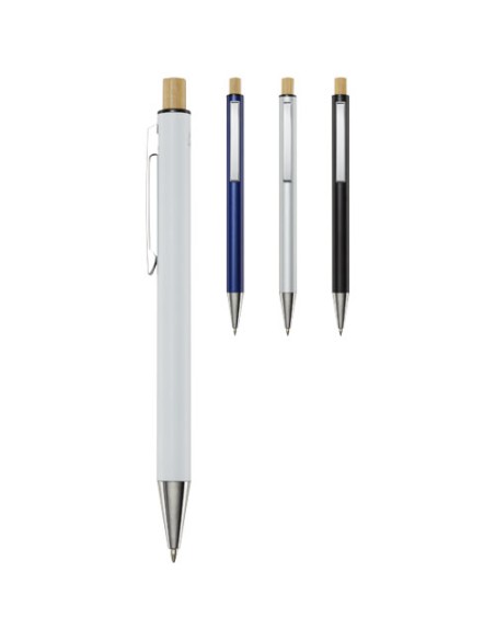 Penna a sfera in alluminio riciclato Cyrus (inchiostro nero)