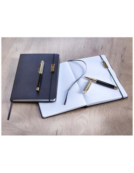 Set penne roller e blocco note in formato A5 Legato (inchiostro blu)