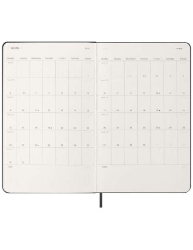 Agenda settimanale orizzontale 12 mesi formato L con copertina rigida Moleskine