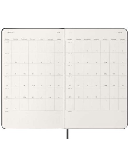 Agenda settimanale orizzontale 12 mesi formato L con copertina rigida Moleskine