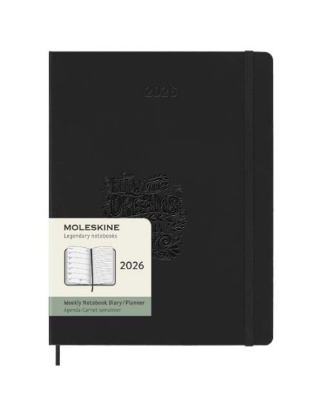 Agenda settimanale 12 mesi XL con copertina rigida Moleskine