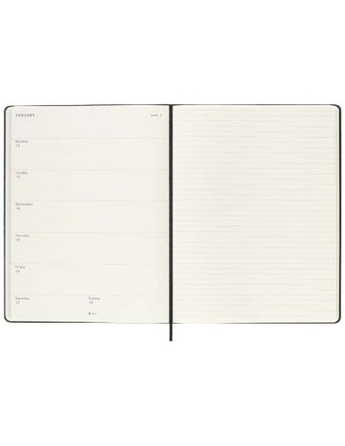 Agenda settimanale 12 mesi XL con copertina rigida Moleskine