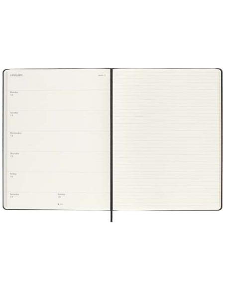 Agenda settimanale 12 mesi XL con copertina rigida Moleskine