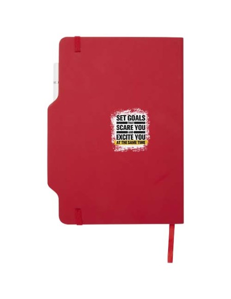 Blocco note formato A5 con copertina rigida e combinazione di penna e matita Nexus