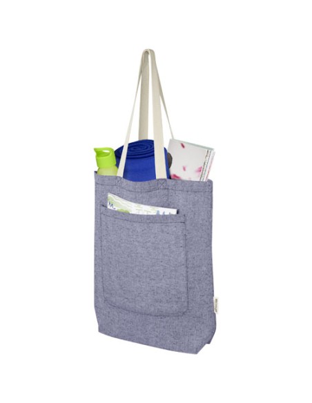 Tote bag in cotone riciclato da 150 g/m² con tasca frontale Pheebs - 9L