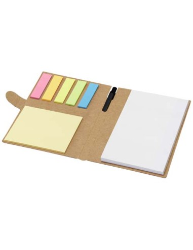 Blocchetto con foglietti adesivi e penna a sfera Swift (inchiostro nero)