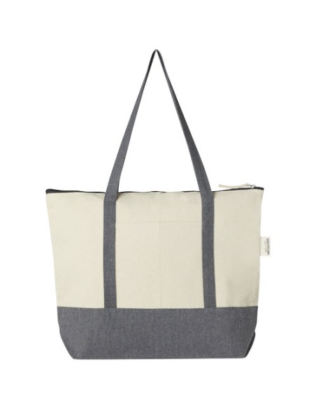 Tote bag in cotone riciclato da 320 g/m² con zip Repose - 10L