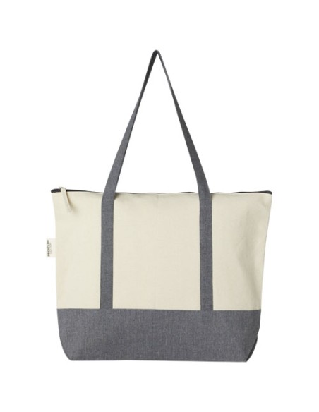 Tote bag in cotone riciclato da 320 g/m² con zip Repose - 10L