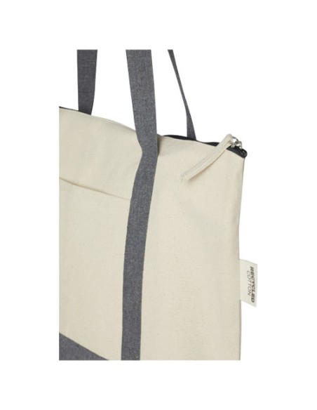 Tote bag in cotone riciclato da 320 g/m² con zip Repose - 10L
