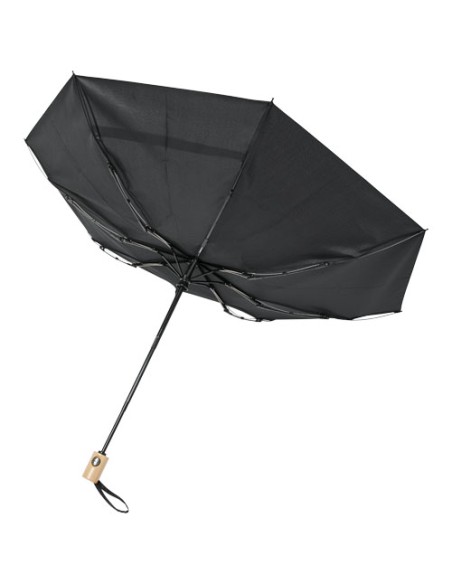 Ombrello pieghevole Bo da 21" ad apertura/chiusura automatica in PET riciclato