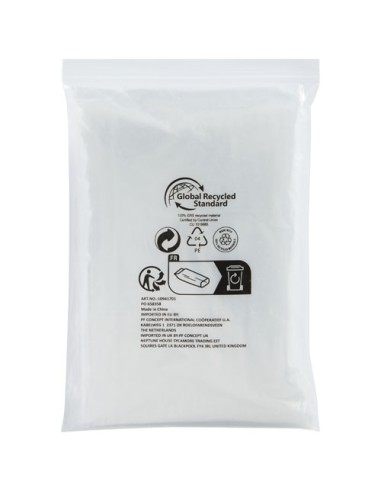 Poncho impermeabile monouso in materiale riciclato certificato GRS con custodia Mayan 