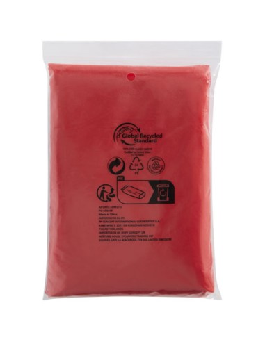 Poncho impermeabile monouso in materiale riciclato certificato GRS con custodia Mayan 