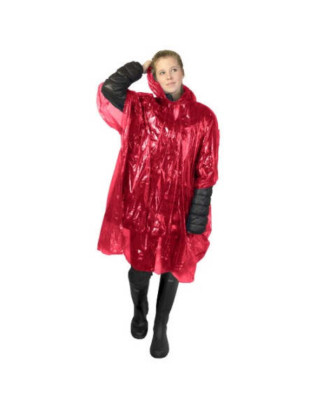 Poncho impermeabile monouso in materiale riciclato certificato GRS con custodia Mayan 
