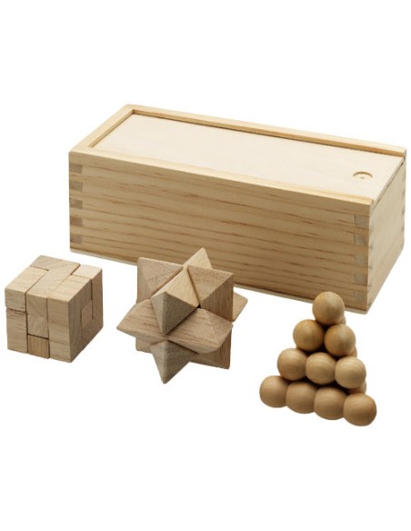 Set da 3 pezzi rompicapo in legno Brainiac