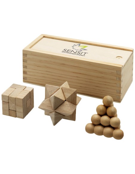 Set da 3 pezzi rompicapo in legno Brainiac