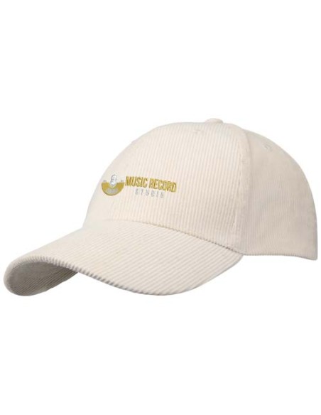 Cappellino a 6 pannelli in velluto a coste in tessuto riciclato da 280 g/m² Hutton