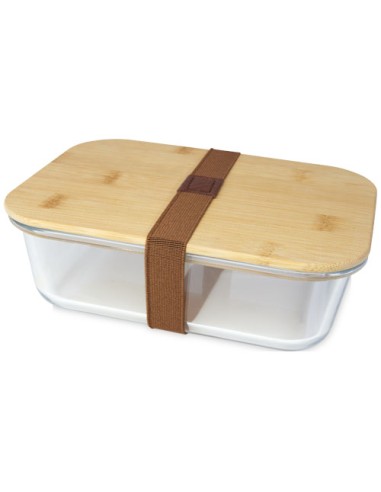 Contenitore per pranzo Roby di vetro con coperchio in bambù da 1000 ml