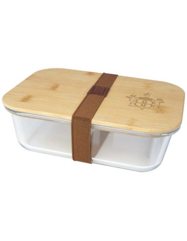 Contenitore per pranzo Roby di vetro con coperchio in bambù da 1000 ml